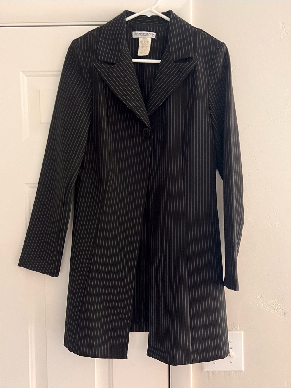 Vintage 1990’s jonathan martin Black Pinstripe Long Blazer